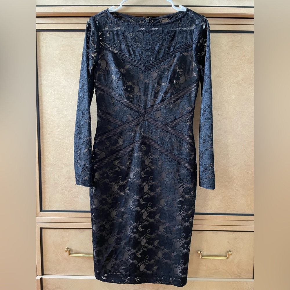 Ralph Lauren Black Lace Dress long sleeve size 4